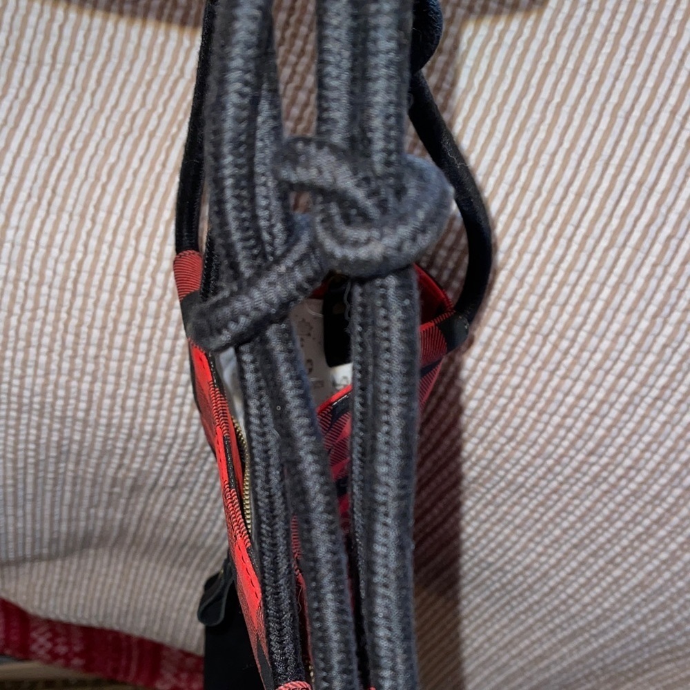 Farmhouse is my style Red and Black Checkered Tote Bag Handles are knotted - Picture 6 of 8
